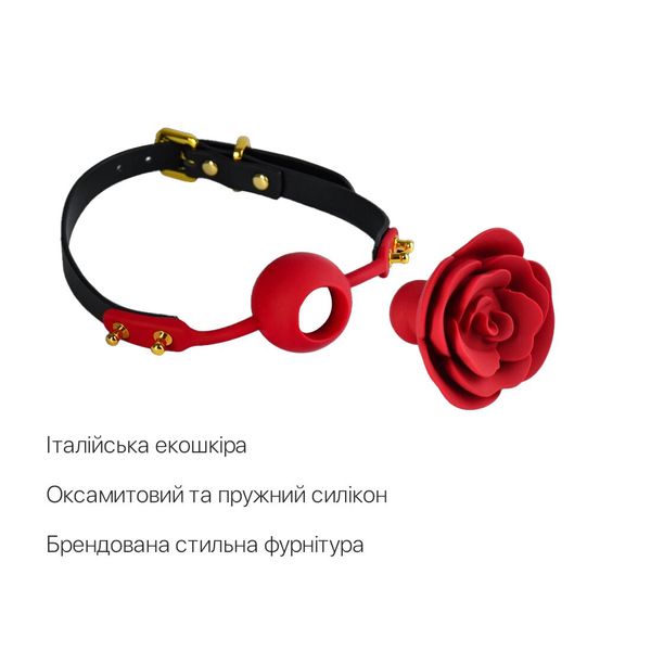 Розкішний кляп у вигляді троянди Zalo - Rose Ball Gag SO6690 фото