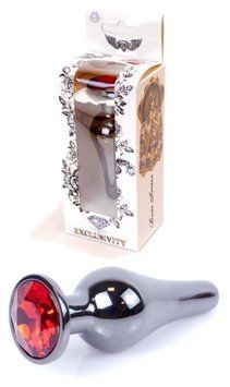 Анальний пробка Boss Series - Jewellery Dark Silver BUTT PLUG Red, BS6400055 BS6400055 фото