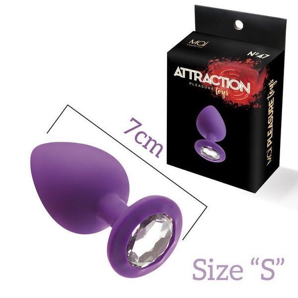 Анальна пробка з кристалом MAI Attraction Toys №47 Purple SO4625 фото