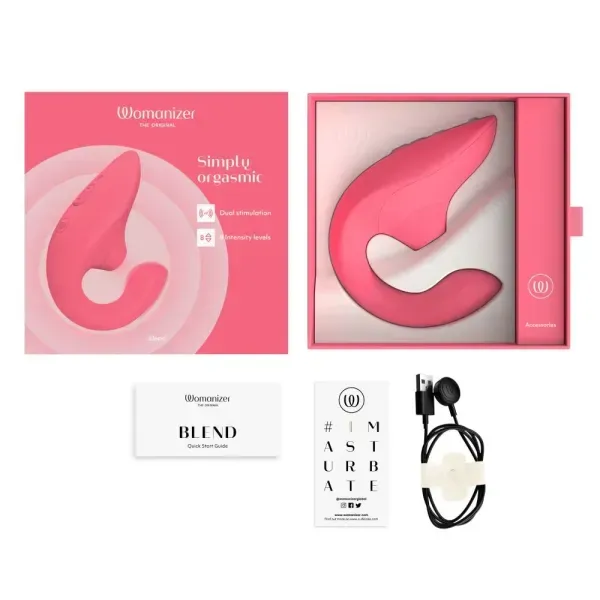 Вібратор-кролик із вакуумом Womanizer Blend (Rose) 401040 фото