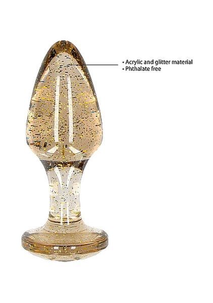 Набір анальних пробок - Ouch! Acrylic Golden Glitter Butt Plug Set 60360544162 фото