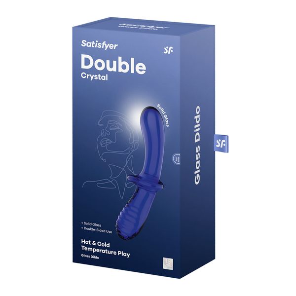 Двосторонній скляний дилдо Satisfyer Double Crystal Light blue SO8787 фото