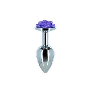 Металева анальна пробка Lux Active з трояндою - Rose Anal Plug - Purple SO5573 фото