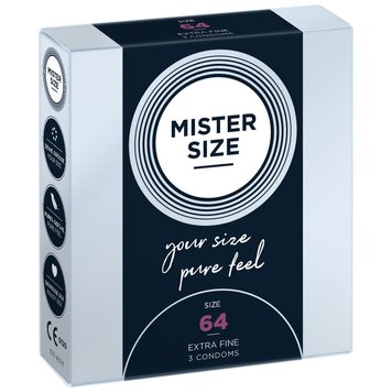 Презервативи Mister Size - pure feel - 64 (3 condoms) SO8037 фото