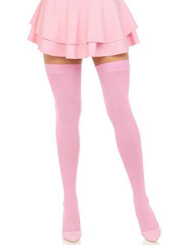 Щільні непрозорі панчохи Leg Avenue Opaque Nylon Thigh Highs Pink SX1711 фото