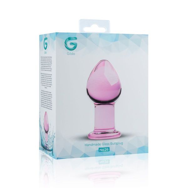 Рожева анальна пробка зі скла Gildo Pink Glass Buttplug SO4421 фото