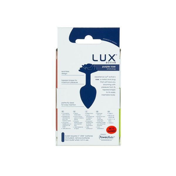 Металева анальна пробка Lux Active з трояндою - Rose Anal Plug - Purple SO5573 фото