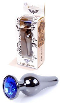 Анальний пробка Boss Series - Jewellery Dark Silver BUTT PLUG Blue, BS6400059 BS6400059 фото