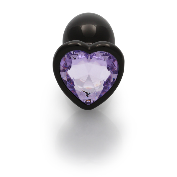 Анальна пробка - Ouch! Metal Butt Plug Small Gunmetal/Amethyst Purple 60360493347 фото