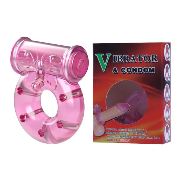 Кільце з вібрацією і презервативом "Vibrator & condom" BI-010081 BI-010081 фото