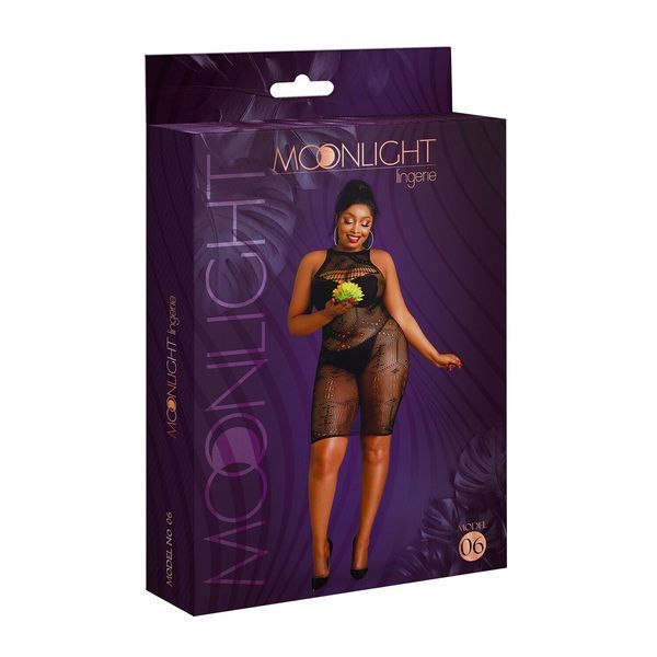 Сукня-бодістокінг Moonlight Plus Model 06 XL-XXXL Black SO8197 фото