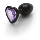 Анальна пробка - Ouch! Metal Butt Plug Small Gunmetal/Amethyst Purple 60360493347 фото 2