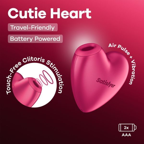 Вакуумний стимулятор-серце з вібрацією Satisfyer Cutie Heart Battery Series SX3836 фото