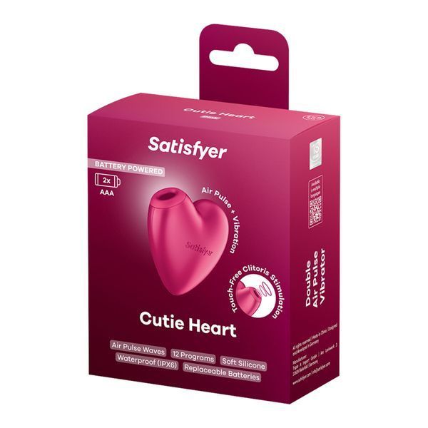 Вакуумний стимулятор-серце з вібрацією Satisfyer Cutie Heart Battery Series SX3836 фото