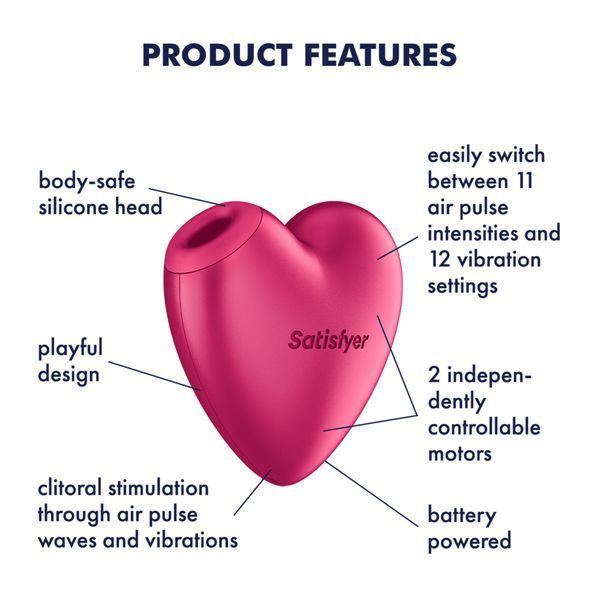 Вакуумний стимулятор-серце з вібрацією Satisfyer Cutie Heart Battery Series SX3836 фото