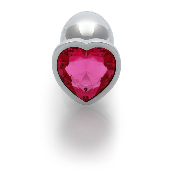 Анальна пробка - Ouch! Metal Butt Plug Small Silver/Rubellite Pink 60360533654 фото