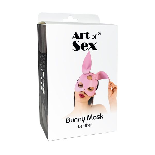 Шкіряна маска Зайчика Art of Sex - Bunny mask, колір Червоний SO9645 фото