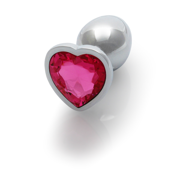 Анальна пробка - Ouch! Metal Butt Plug Small Silver/Rubellite Pink 60360533654 фото
