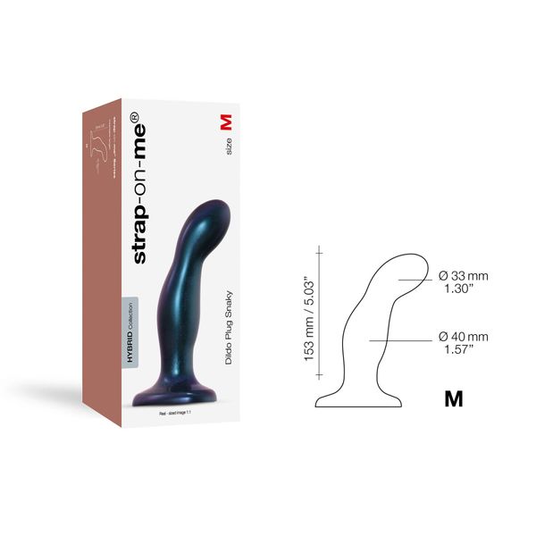 Дилдо Strap-On-Me DILDO PLUG SNAKY METALLIC BLUE SO6825 фото