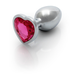 Анальна пробка - Ouch! Metal Butt Plug Small Silver/Rubellite Pink 60360533654 фото 2