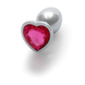 Анальна пробка - Ouch! Metal Butt Plug Small Silver/Rubellite Pink 60360533654 фото 3