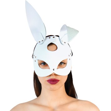 Шкіряна маска Зайчика Art of Sex - Bunny mask, колір Білий SO9646 фото