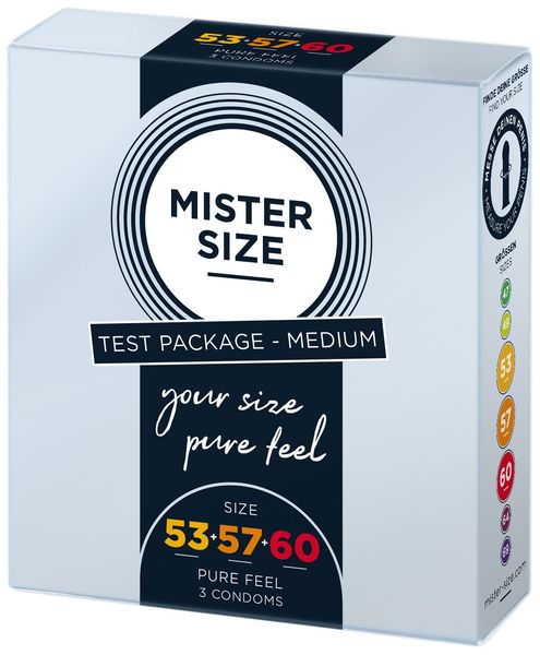 Набір презервативів Mister Size - pure feel - 53–57–60 (3 condoms) SO8040 фото