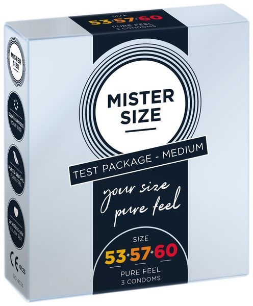 Набір презервативів Mister Size - pure feel - 53–57–60 (3 condoms) SO8040 фото