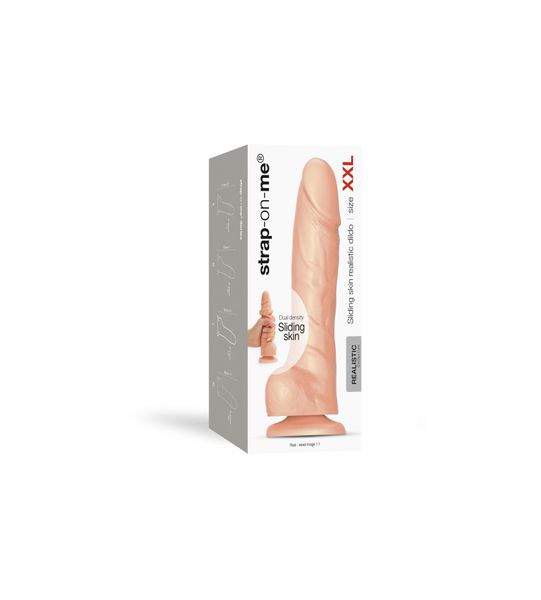 Реалістичний фалоімітатор Strap-On-Me Sliding Skin Realistic Dildo Vanille - XXL SO6260 фото