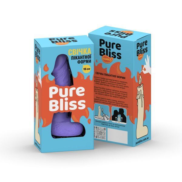 Свічка у вигляді члена Pure Bliss MINI Violet 15 см SX1649 фото