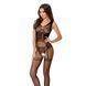 Бодістокінг Passion BS052 black, комбінезон, імітація корсета з підтяжками, панчох і трусиків PBS052B фото 1