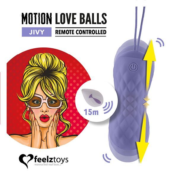 Вагінальні кульки з масажем і вібрацією FeelzToys Motion Love Balls Jivy SO3852 фото