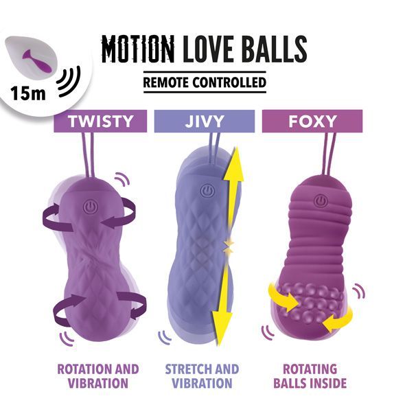 Вагінальні кульки з масажем і вібрацією FeelzToys Motion Love Balls Jivy SO3852 фото