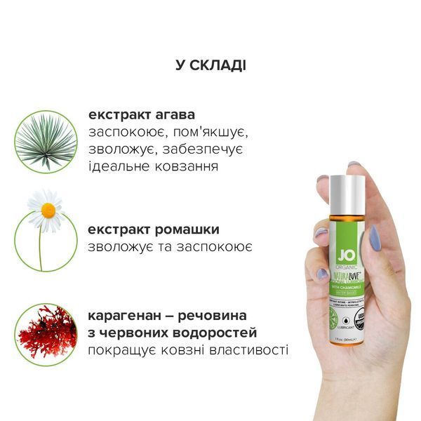 Змазка на водній основі System JO NATURALOVE &mdash; ORGANIC (30 мл) SO1489 фото