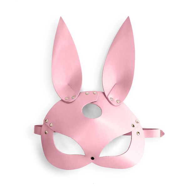 Шкіряна маска Зайчика Art of Sex - Bunny mask, колір Рожевий SO9647 фото