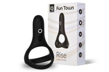 Подвійне ерекційне кільце Fun Town Rise Black SO5747 фото