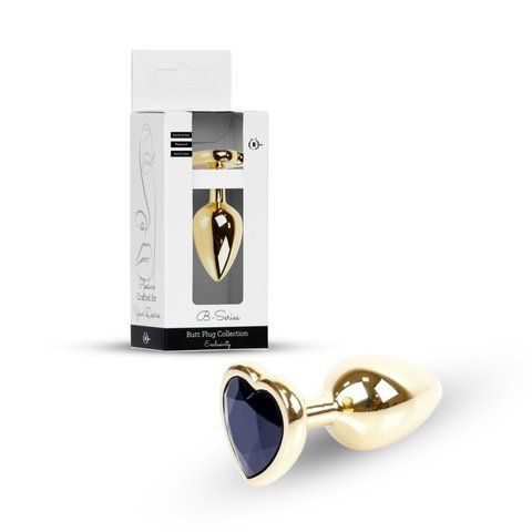 Анальна пробка - Jewellery Gold Heart Plug Black 62530064-00038 фото