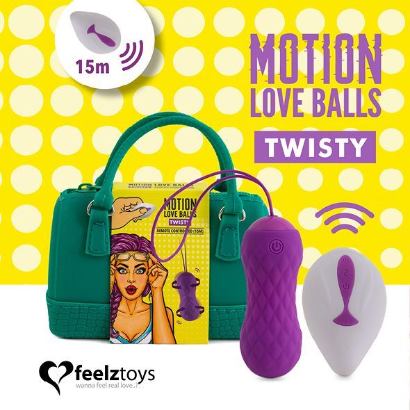 Вагінальні кульки з масажем і вібрацією FeelzToys Motion Love Balls Twisty SO3853 фото