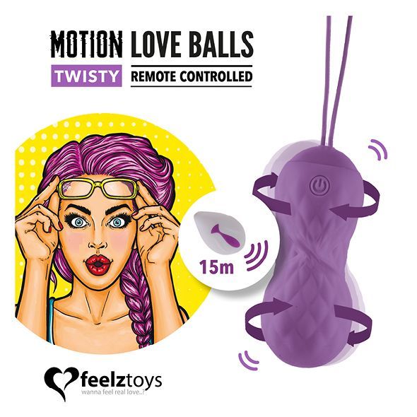 Вагінальні кульки з масажем і вібрацією FeelzToys Motion Love Balls Twisty SO3853 фото