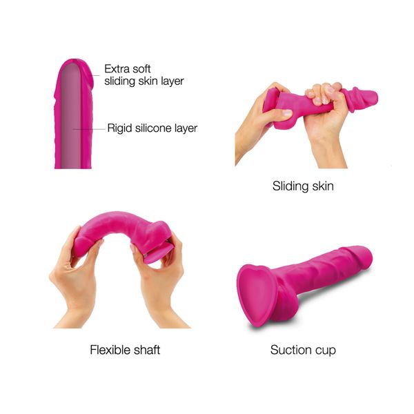 Реалістичний фалоімітатор Strap-On-Me Sliding Skin Realistic Dildo Fuchsia - S SO6254 фото