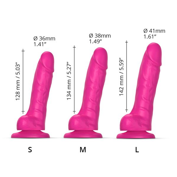 Реалістичний фалоімітатор Strap-On-Me Sliding Skin Realistic Dildo Fuchsia - S SO6254 фото