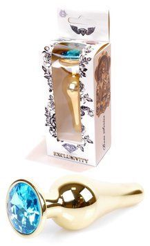Анальний пробка Boss Series - Jewellery Gold BUTT PLUG Light Blue, BS6400067 BS6400067 фото