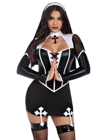 Костюм черниці Leg Avenue Holy Hottie Dress S SX2794 фото