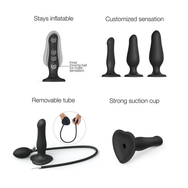 Надувний фалоімітатор Strap-On-Me INFLATABLE DILDO PLUG - NOIR SO7383 фото