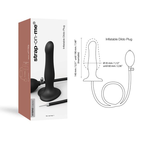 Надувний фалоімітатор Strap-On-Me INFLATABLE DILDO PLUG - NOIR SO7383 фото