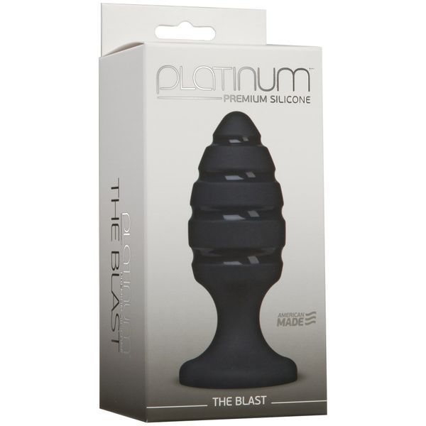 Анальний плаг зі спіральним каналом Doc Johnson Platinum Premium Silicone &mdash; The Blast &mdash; Black SO4922 фото