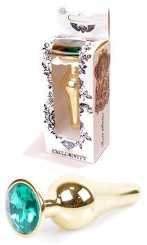 Анальний пробка Boss Series - Jewellery Gold BUTT PLUG Green, BS6400069 BS6400069 фото