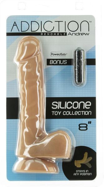 Фалоімітатор ADDICTION &mdash; ANDREW 8&Prime; Silicone Dong &mdash; Caramel SO5579 фото