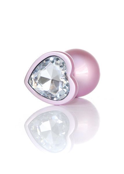 Анальна пробка - Jewellery Pearl Pink Heart Plug Clear M 62530064-00139 фото