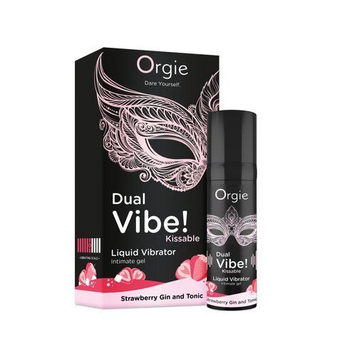 Рідкий вібратор Orgie Dual Vibe! Strawberry Gin And Tonic 15 мл 500647 фото